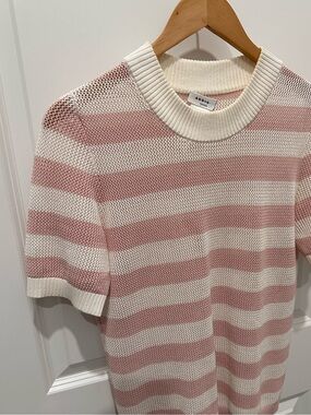 Akris Punto Striped Pink & White Knit Top